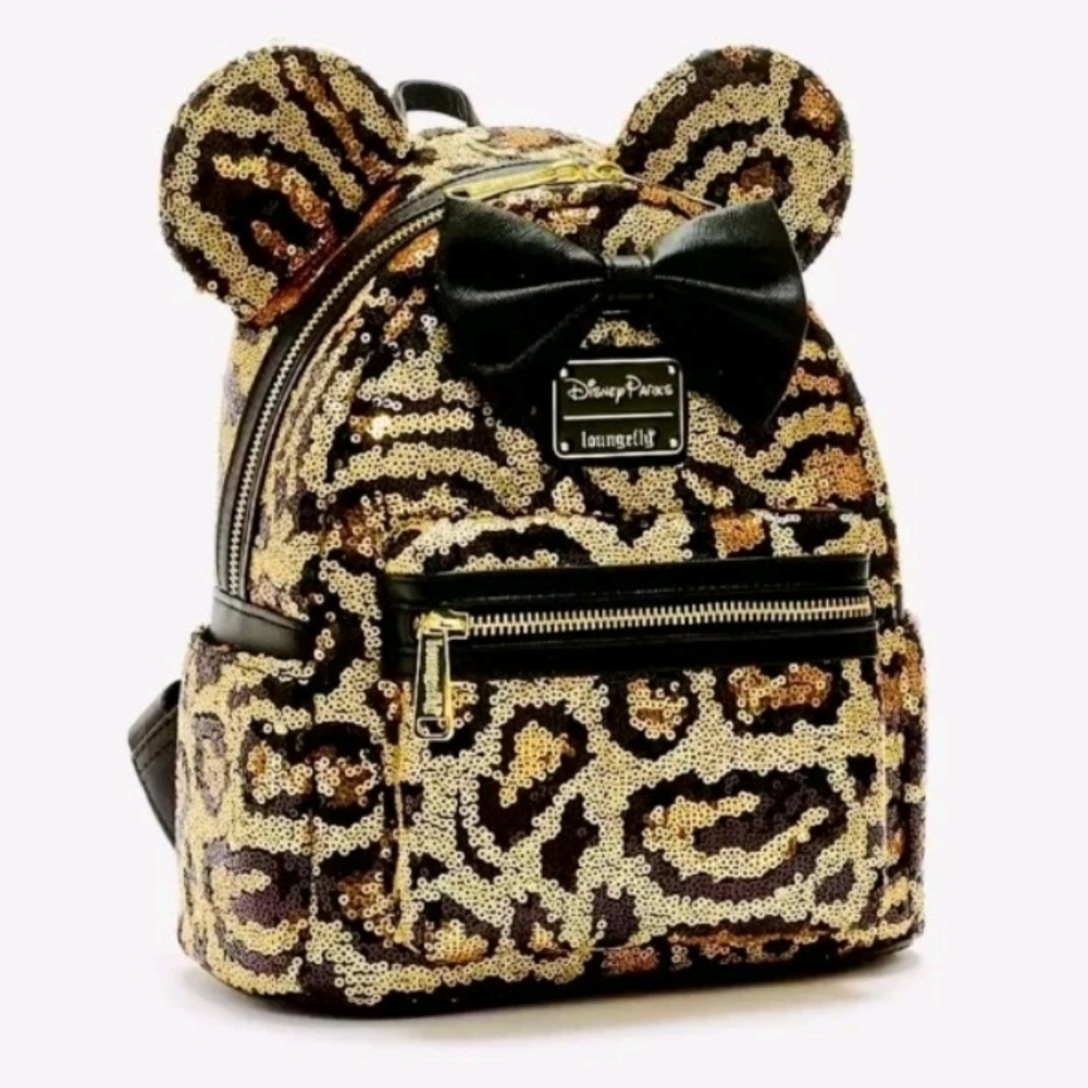 Loungefly Gold and Black Sequin Mini Backpack